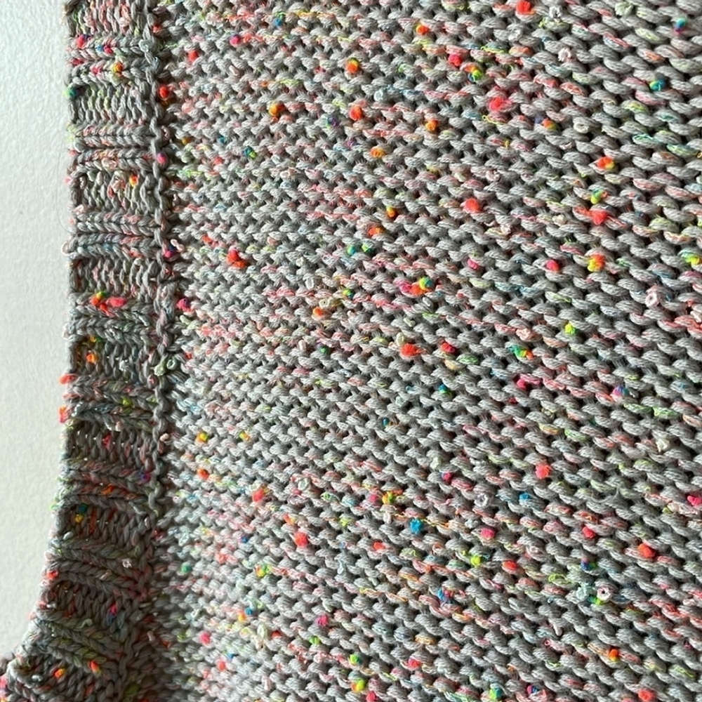 Anthropologie Multicolor Knit Sweater,Sleeveless Mock Neck Neon Confetti - Picture 5 of 9